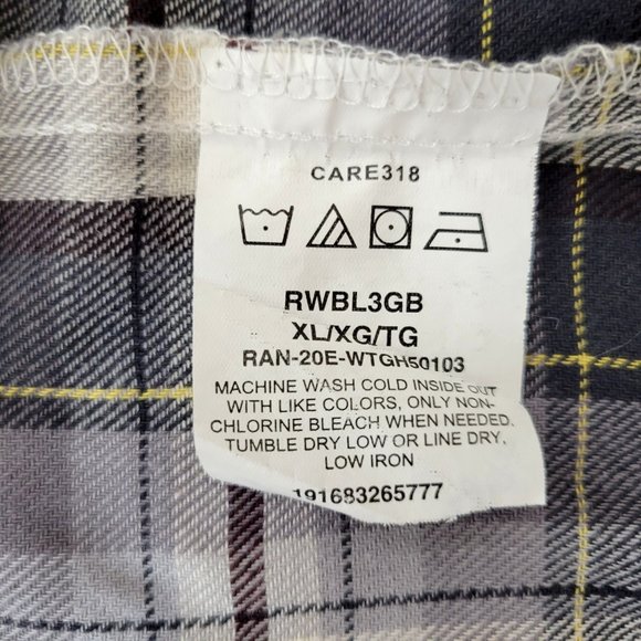 Wrangler Rugged Wear Gray Plaid Button Down Shirt - Picture 4 of 6